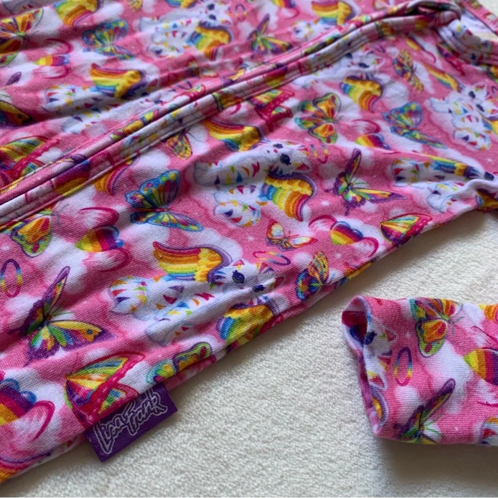 Posh Peanut Pink Lisa Frank Rainbow Zip Sleeper Size 9/12 Months - Picture 5 of 9